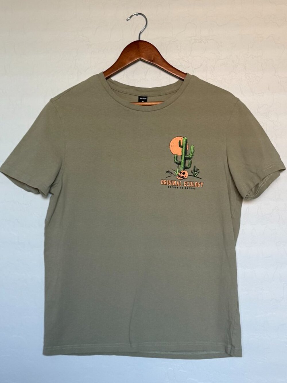 SHEIN Mens Nature Desert Inspired T-Shirt Original Ecology Moto